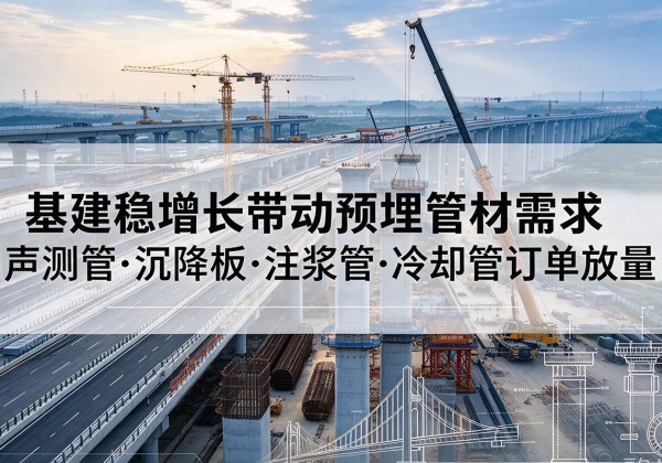 乐山基建稳增长带动预埋监测管材需求，声测管、沉降板、注浆管订单持续放量