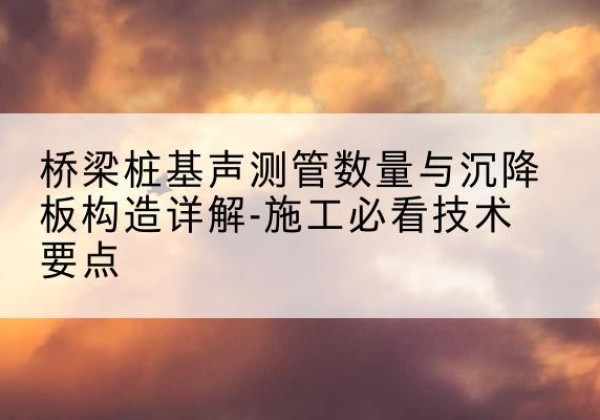 乐山桩基需要预埋几根声测管？-桥梁桩基声测管数量与沉降板构造详解-施工必看技术要点